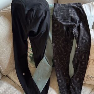 lululemon athletica Black and Leopard Print Leggings 
Selling as bundle